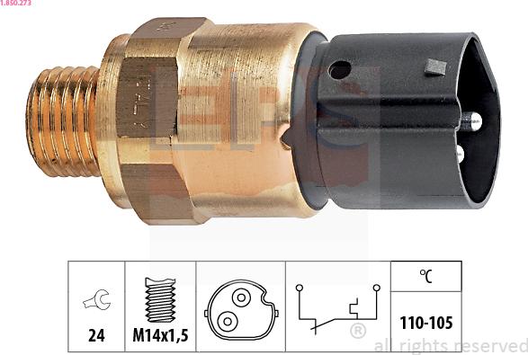 EPS 1.850.273 - Temperature Switch, radiator / air conditioner fan www.autospares.lv