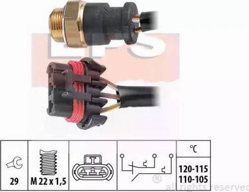 EPS 1850703 - Termoslēdzis, Radiatora ventilators www.autospares.lv