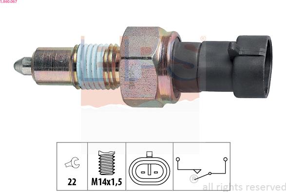 EPS 1.860.067 - Slēdzis, Atpakaļgaitas signāla lukturis www.autospares.lv