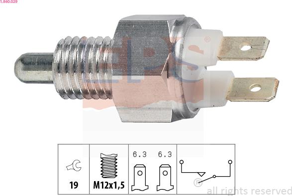 EPS 1.860.029 - Slēdzis, Atpakaļgaitas signāla lukturis www.autospares.lv