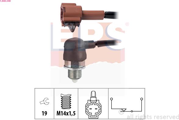 EPS 1.860.340 - Slēdzis, Atpakaļgaitas signāla lukturis www.autospares.lv