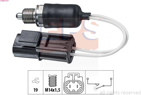 EPS 1.860.314 - Slēdzis, Atpakaļgaitas signāla lukturis www.autospares.lv