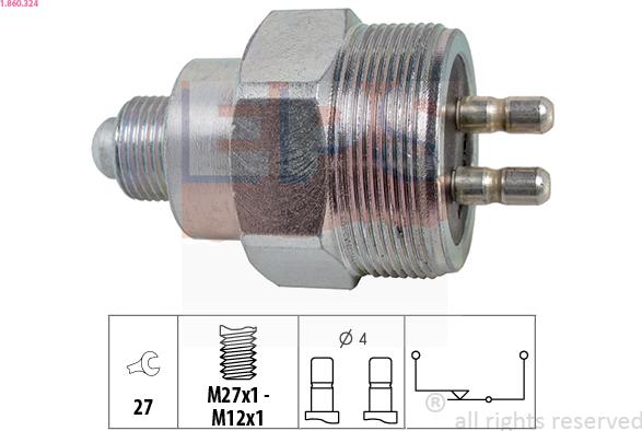 EPS 1.860.324 - Switch, reverse light www.autospares.lv