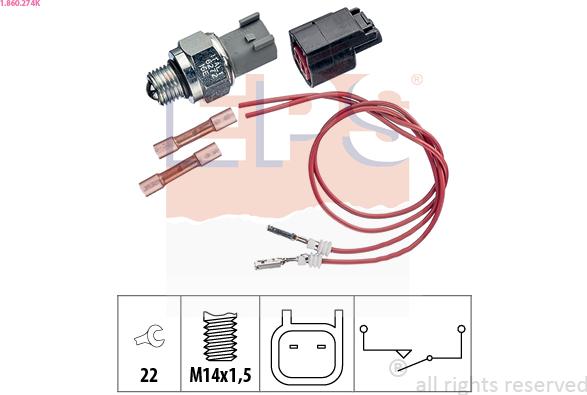 EPS 1.860.274K - Slēdzis, Atpakaļgaitas signāla lukturis www.autospares.lv