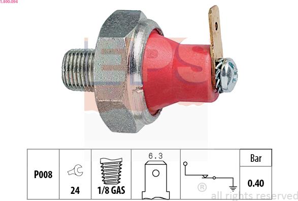 EPS 1.800.094 - Devējs, Eļļas spiediens www.autospares.lv