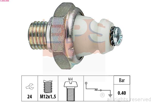 EPS 1.800.098 - Devējs, Eļļas spiediens www.autospares.lv