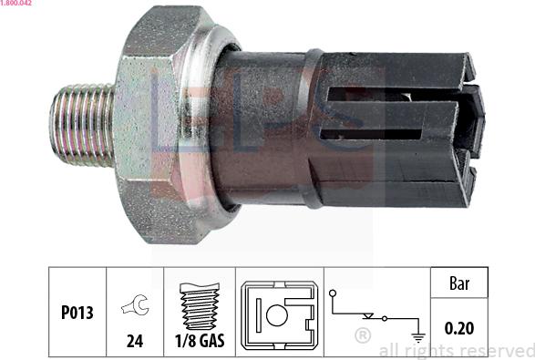 EPS 1.800.042 - Devējs, Eļļas spiediens www.autospares.lv