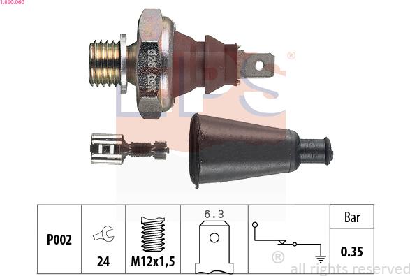 EPS 1.800.060 - Devējs, Eļļas spiediens www.autospares.lv