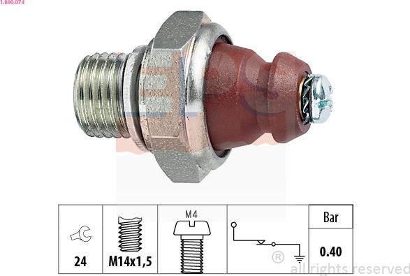 EPS 1.800.074 - Devējs, Eļļas spiediens www.autospares.lv