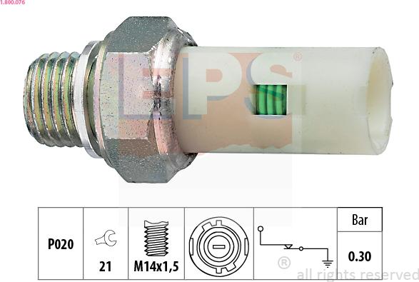 EPS 1.800.076 - Devējs, Eļļas spiediens www.autospares.lv