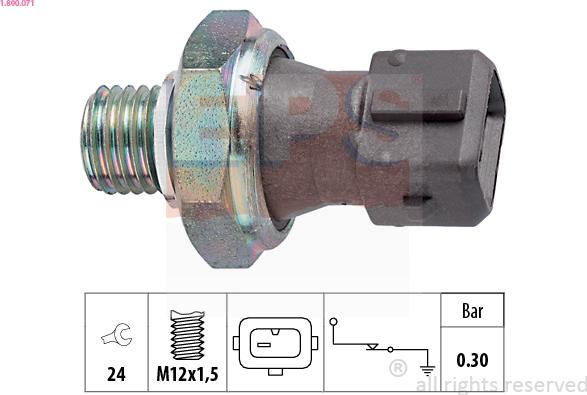 EPS 1.800.071 - Датчик, давление масла www.autospares.lv