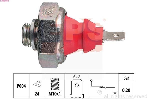 EPS 1.800.072 - Devējs, Eļļas spiediens autospares.lv