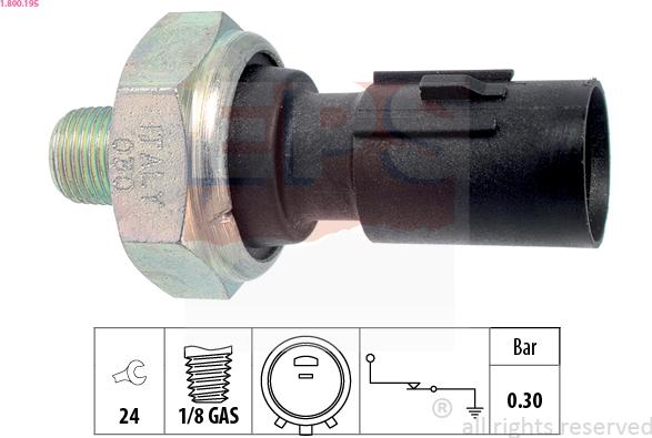 EPS 1.800.195 - Devējs, Eļļas spiediens www.autospares.lv