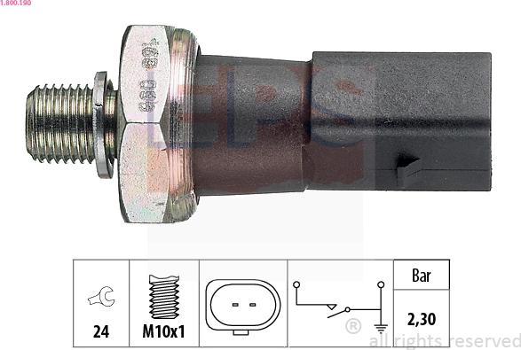 EPS 1.800.190 - Devējs, Eļļas spiediens www.autospares.lv