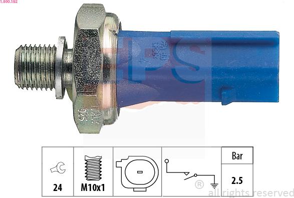 EPS 1.800.192 - Devējs, Eļļas spiediens www.autospares.lv