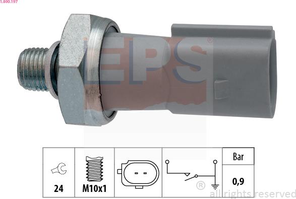 EPS 1.800.197 - Devējs, Eļļas spiediens autospares.lv