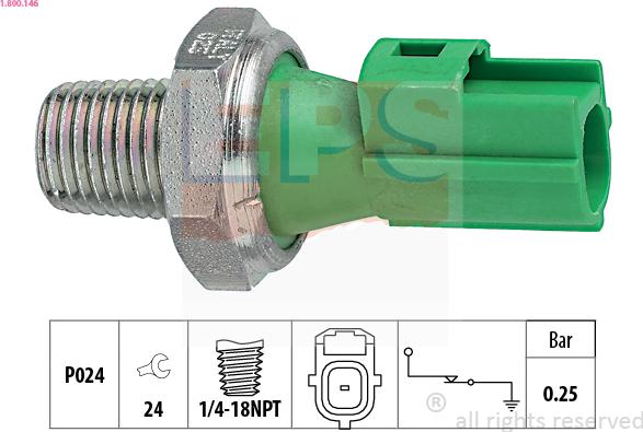 EPS 1.800.146 - Devējs, Eļļas spiediens www.autospares.lv