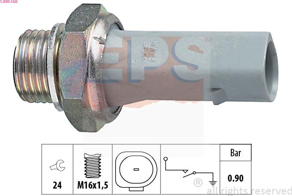 EPS 1.800.150 - Devējs, Eļļas spiediens www.autospares.lv