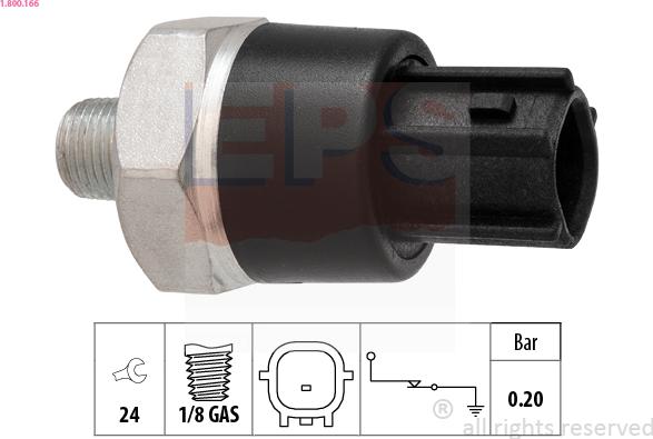 EPS 1.800.166 - Devējs, Eļļas spiediens www.autospares.lv