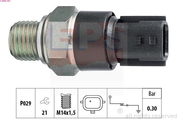 EPS 1.800.181 - Devējs, Eļļas spiediens www.autospares.lv