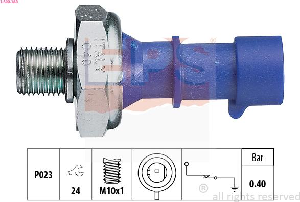 EPS 1.800.183 - Devējs, Eļļas spiediens www.autospares.lv