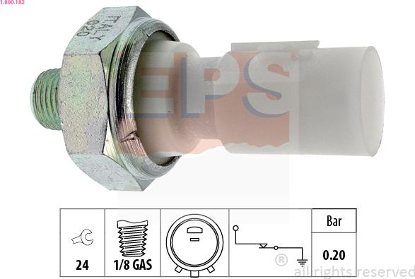 EPS 1.800.182 - Devējs, Eļļas spiediens www.autospares.lv