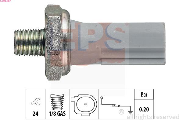 EPS 1.800.187 - Devējs, Eļļas spiediens www.autospares.lv