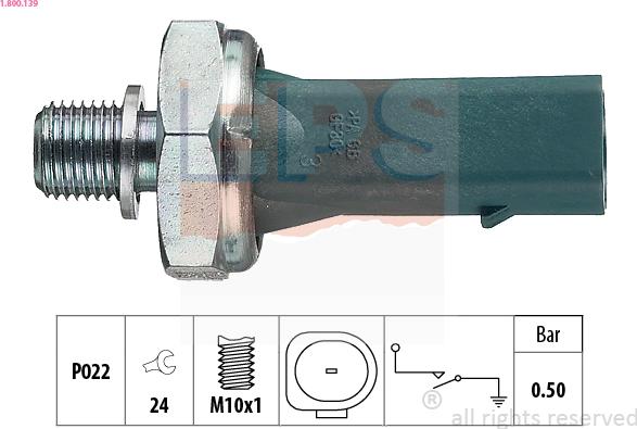 EPS 1.800.139 - Sender Unit, oil pressure www.autospares.lv