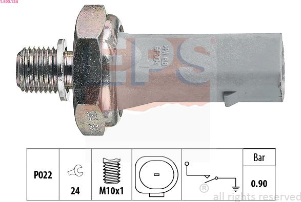 EPS 1.800.134 - Devējs, Eļļas spiediens autospares.lv