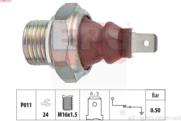 EPS 1.800.124 - Devējs, Eļļas spiediens www.autospares.lv