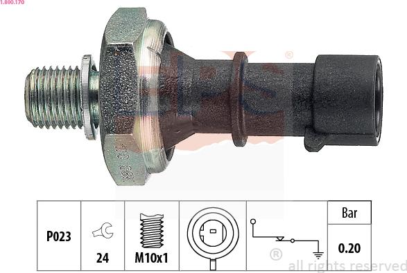 EPS 1.800.170 - Devējs, Eļļas spiediens www.autospares.lv