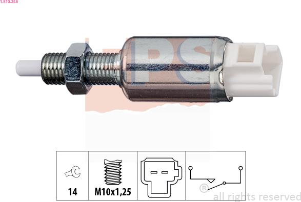 EPS 1.810.258 - Slēdzis, Sajūga vadība (Tempomat) www.autospares.lv