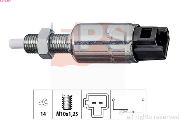 EPS 1.810.287 - Switch, clutch control (cruise control) www.autospares.lv