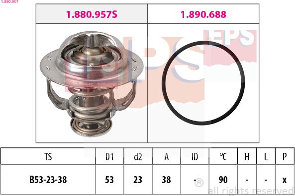 EPS 1.880.957 - Termostats, Dzesēšanas šķidrums www.autospares.lv