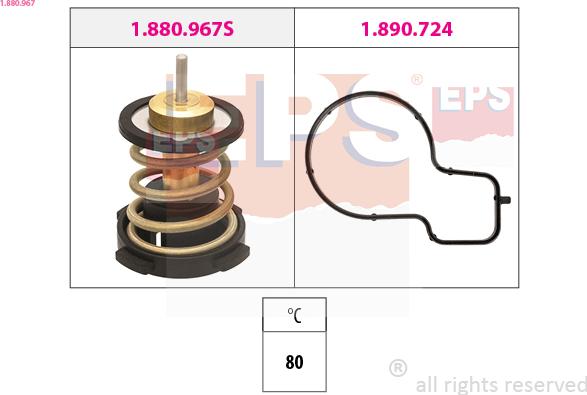 EPS 1.880.967 - Termostats, Dzesēšanas šķidrums www.autospares.lv