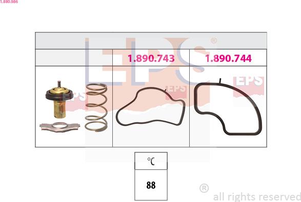 EPS 1.880.986 - Termostats, Dzesēšanas šķidrums www.autospares.lv