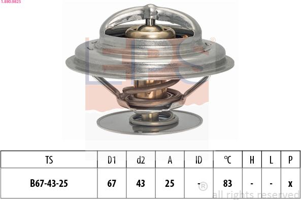 EPS 1.880.982S - Coolant thermostat / housing www.autospares.lv