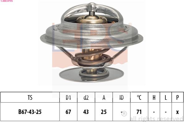 EPS 1.880.979S - Термостат охлаждающей жидкости / корпус www.autospares.lv