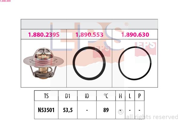 EPS 1.880.499 - Termostats, Dzesēšanas šķidrums www.autospares.lv