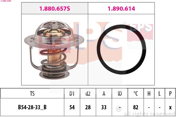 EPS 1.880.449 - Termostats, Dzesēšanas šķidrums www.autospares.lv