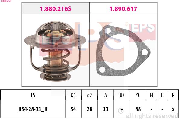 EPS 1.880.453 - Термостат охлаждающей жидкости / корпус www.autospares.lv