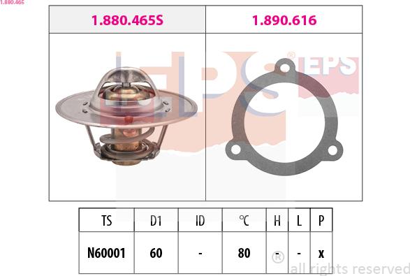 EPS 1.880.465 - Termostats, Dzesēšanas šķidrums www.autospares.lv