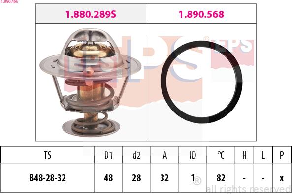 EPS 1.880.466 - Termostats, Dzesēšanas šķidrums autospares.lv