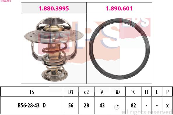 EPS 1.880.404 - Termostats, Dzesēšanas šķidrums www.autospares.lv