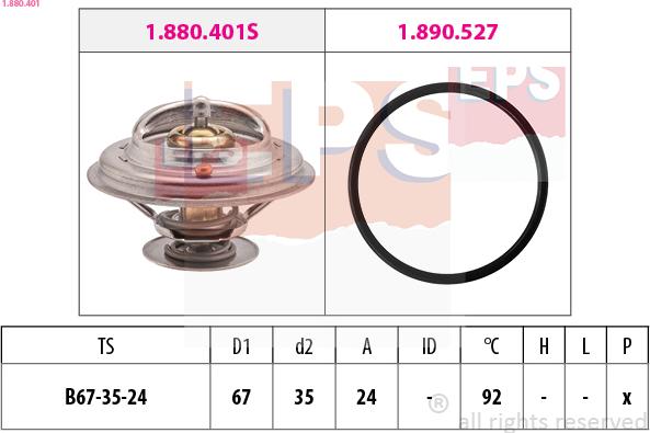 EPS 1.880.401 - Termostats, Dzesēšanas šķidrums www.autospares.lv