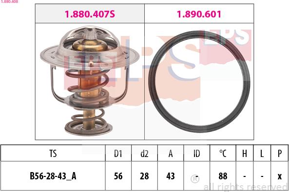 EPS 1.880.408 - Термостат охлаждающей жидкости / корпус www.autospares.lv