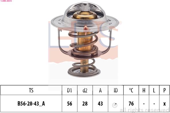 EPS 1.880.403S - Termostats, Dzesēšanas šķidrums www.autospares.lv