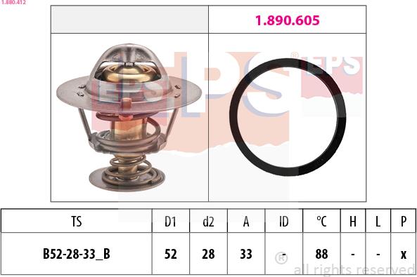 EPS 1.880.412 - Termostats, Dzesēšanas šķidrums autospares.lv