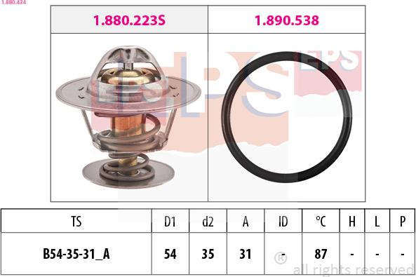 EPS 1.880.434 - Coolant thermostat / housing www.autospares.lv