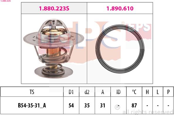 EPS 1.880.435 - Termostats, Dzesēšanas šķidrums www.autospares.lv